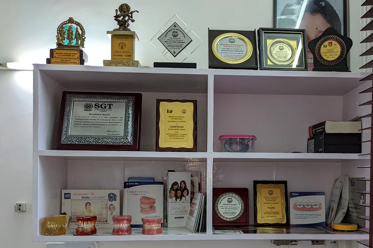 Awards and recognitions on display at the clinic